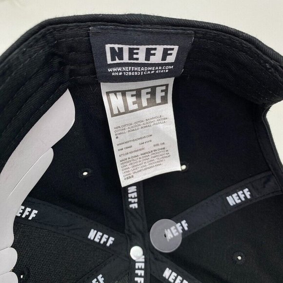 Neff Snapback Hat Cap Black Skate Surf Streetwear Checkered Racing Mens - Picture 6 of 6